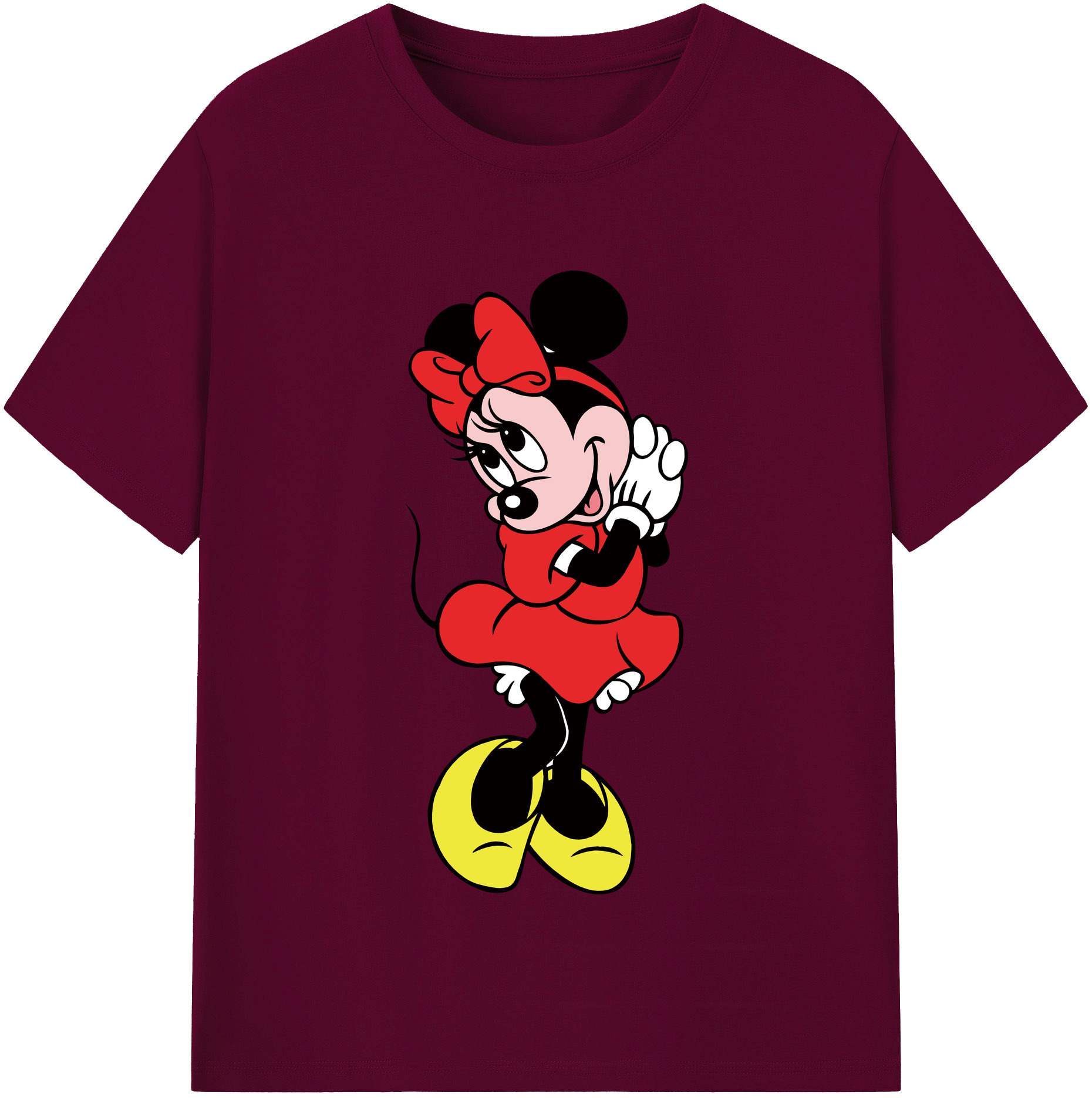 （画像用） ミッキーマウス Mickey Mouse レディースカジュアルプリントTシャツ（綿100％）